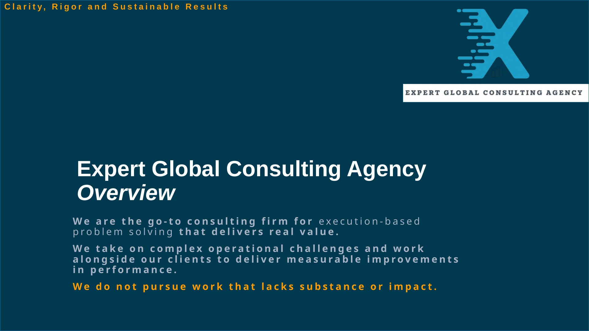 EGCA value proposition overview — execution-based consulting that delivers measurable operational improvements.